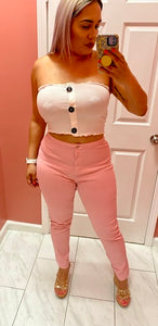 High Waist Pants Pink