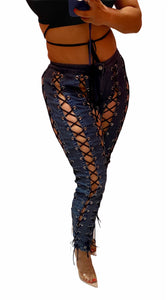 Lace Up Skinny Jeans