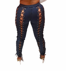 Lace Up Skinny Jeans