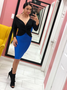 Lush Pencils Skirt Blue Bandage