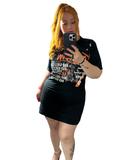 Hot Damn Graphic Laser Cut T-Shirt Dress