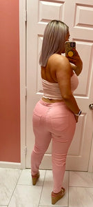 High Waist Pants Pink