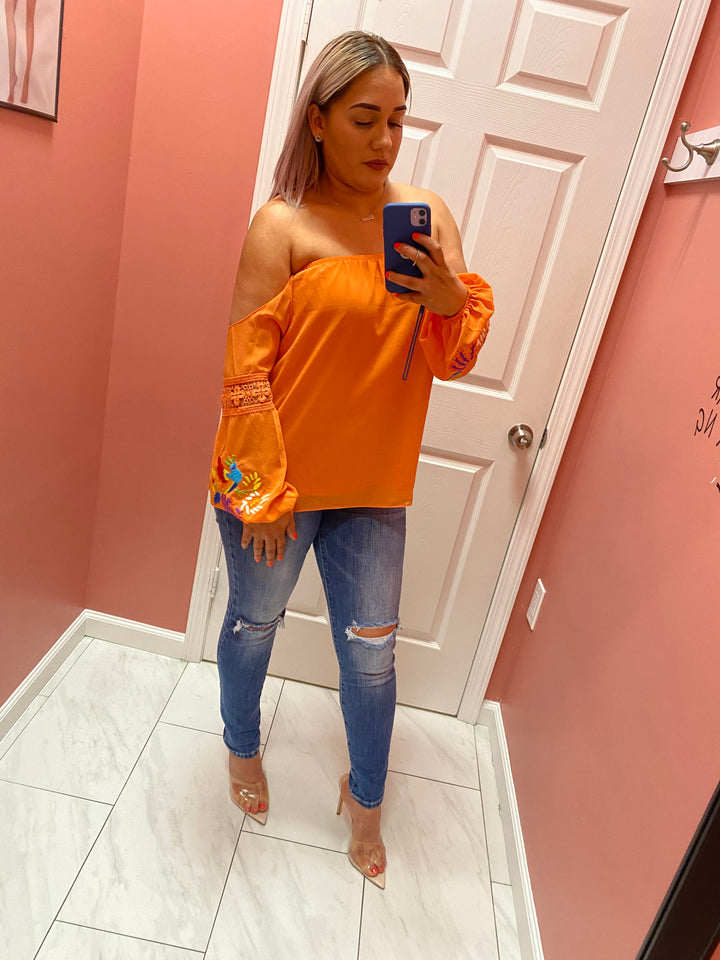 Orange blouse