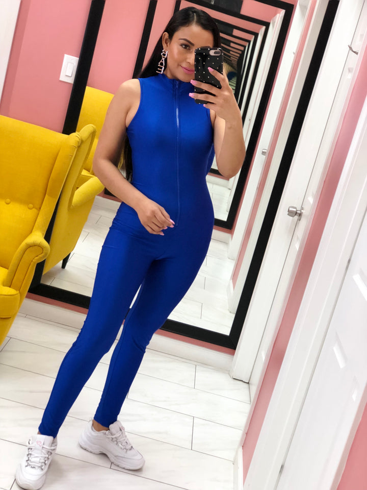 Blue jumpsuit sexy