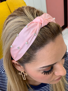 Pink headband pearls