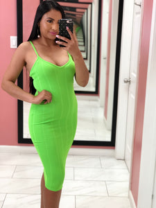 Chloe neon green long dress