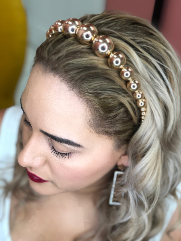 Metallic pearl headband