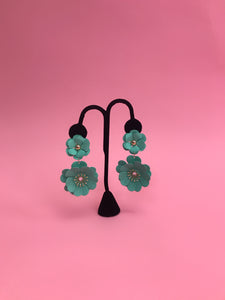 Green Flowers Earrings