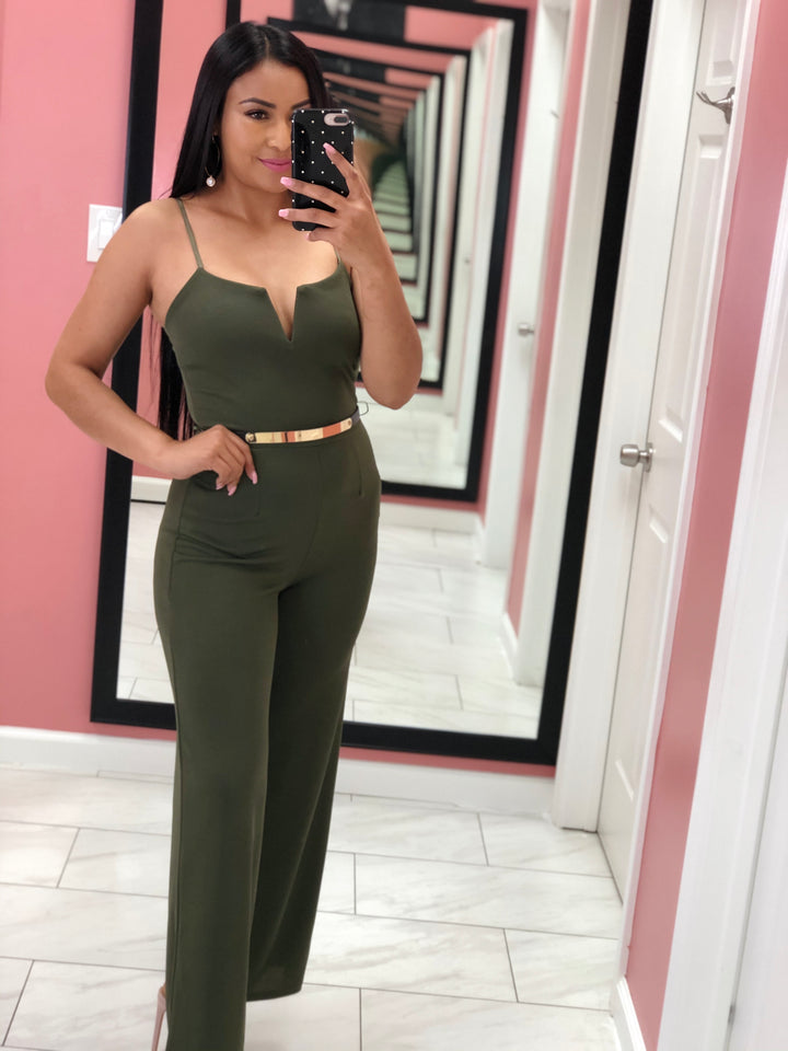 Army green jumpsuit