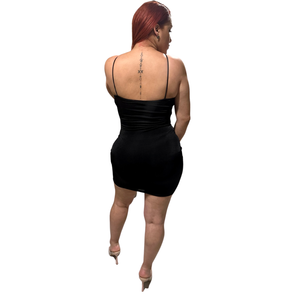 Amara Backless Mini Dress Black